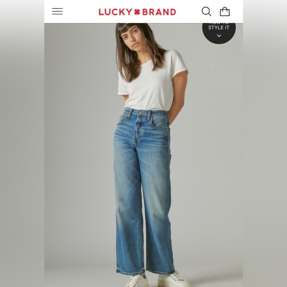 Lucky Brand High Rise Wide Leg Jeans, Women’s Size 10
